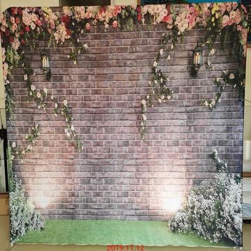 Floral Brick Wall backdrop